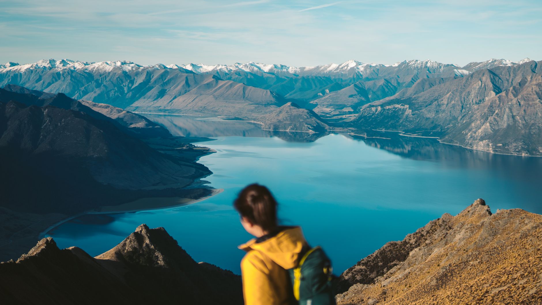 Hikers overlooking Lake Wanaka